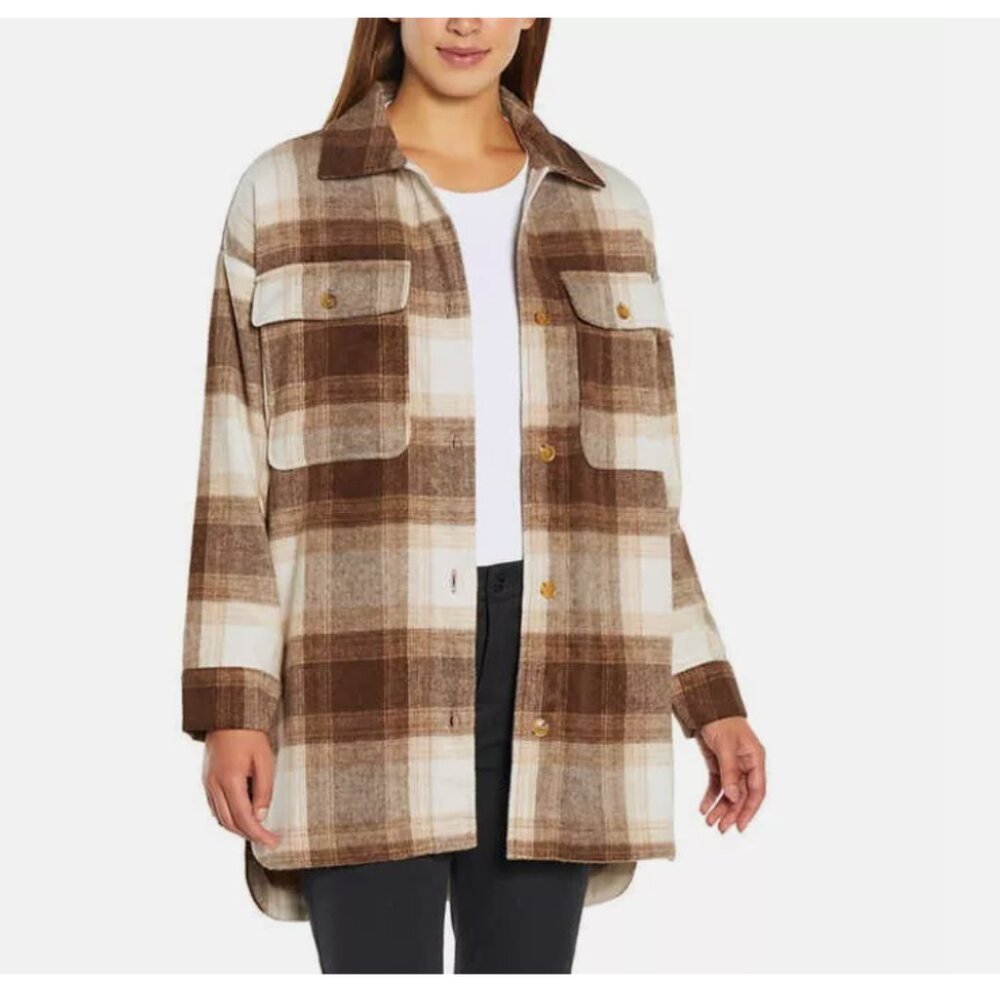 Banana Republic Women's Button-Front Shirt Jacket, Brown